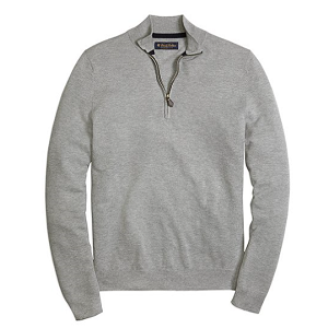 Pique Stitch Half-Zip - Heather Grey
